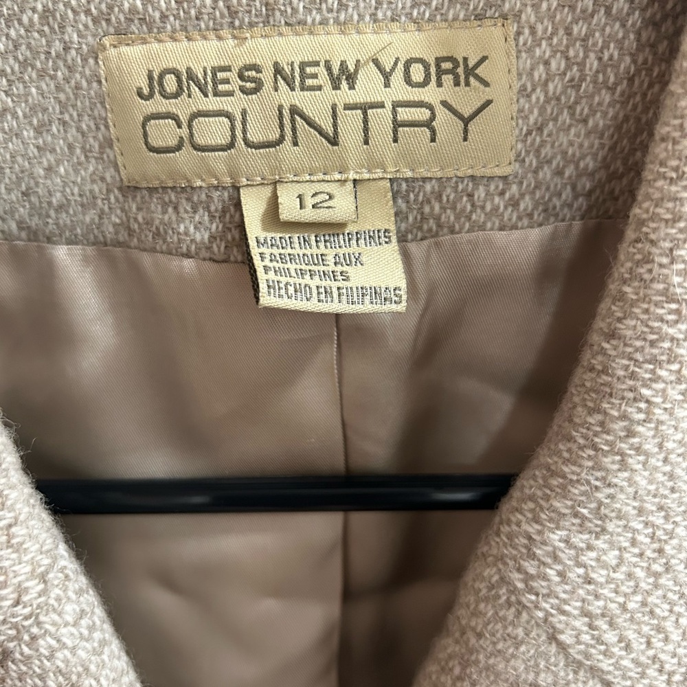 Jones New York Country Textured Beige Blazer Size 12 - Picture 3 of 3
